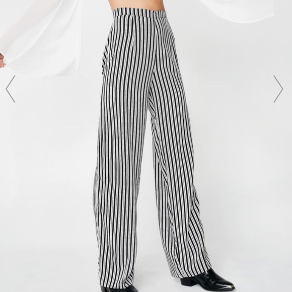 Dolls Kill Pants - Motel x Dolls Kill Ari Striped Palazzo Pants